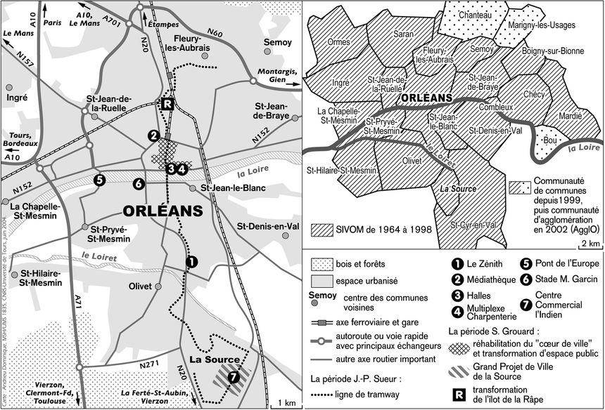 Les transformations urbaines contemporaines de la ville d'Orléans (1960-2004)