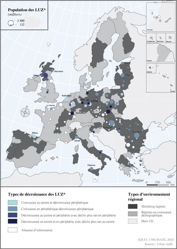 Type de décroissance et d'environnement régional