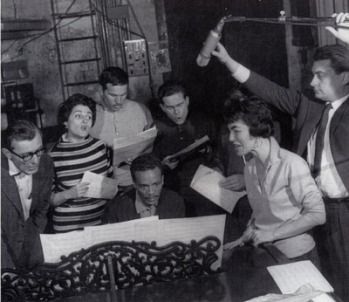 Les doubles six en studio avec quincy jones