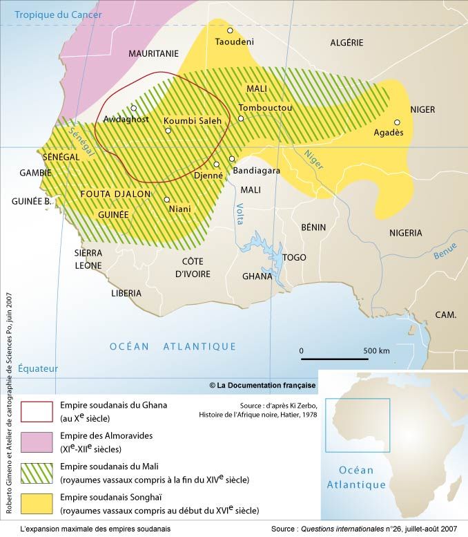 L’expansion maximale des empires soudanais