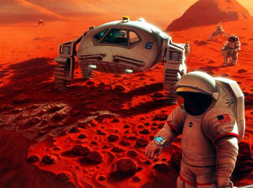 walking on mars