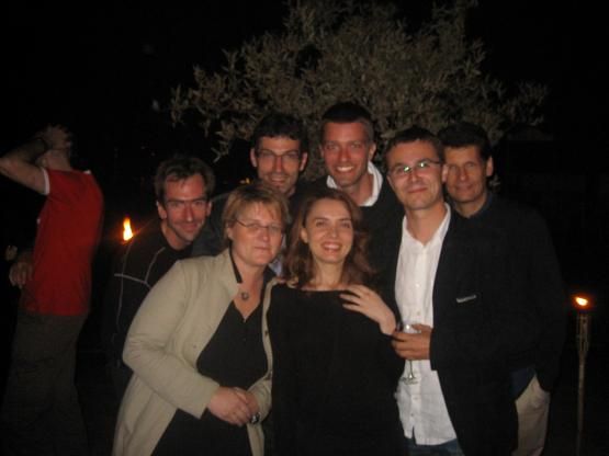 Cannes, 2007, la colonie France Inter. De gauche à droite: Jérôme Chélius, Stéphanie Boutonnat, Franck Mathevon, Juliette Goux