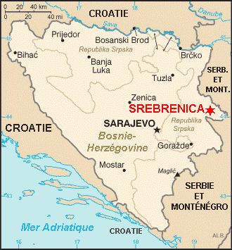 Srebrenica sur une carte