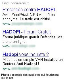 Exemple de publicités qui fleurissent sur le net