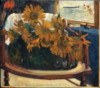 Tournesols sur un fauteuil - Paul Gauguin 1901 Huile sur toile, 66 x 75,5 cm Fondation E. G. Bührle Collection, Zurich, Suisse