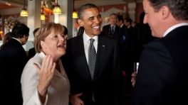 B. Obama, A. Merkel et D. Cameron, G8, 25 mai 2011
