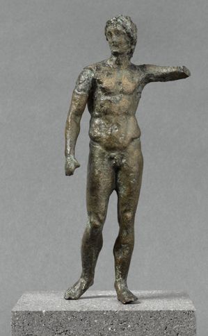 Statuette en bronze : Alexandre à la lance Hellénistique Egypte (Basse Egypte) Bronze