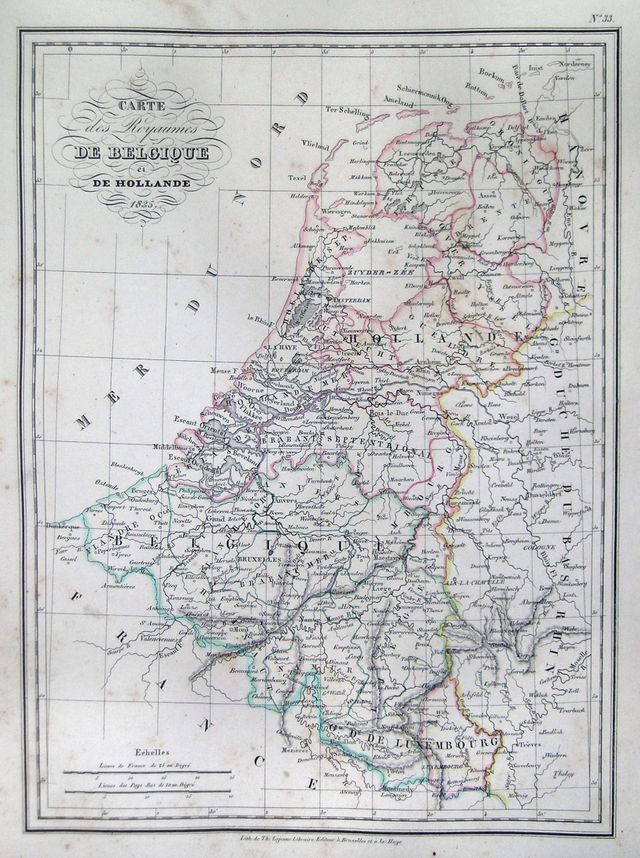 Carte de la Belgique en 1835