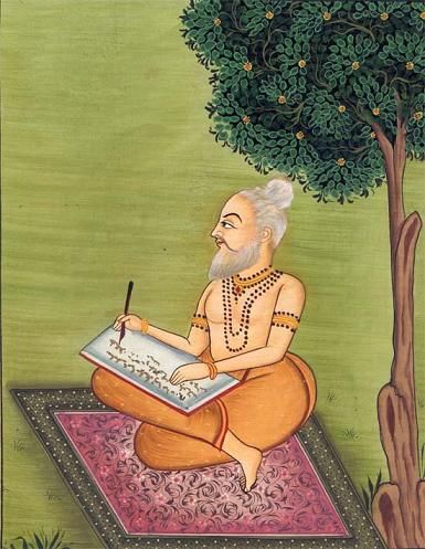 Le poète Valmiki écrivant le Ramayana