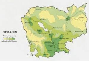 La densité de population du Cambdoge : prééminence de la région de Phnom Penh