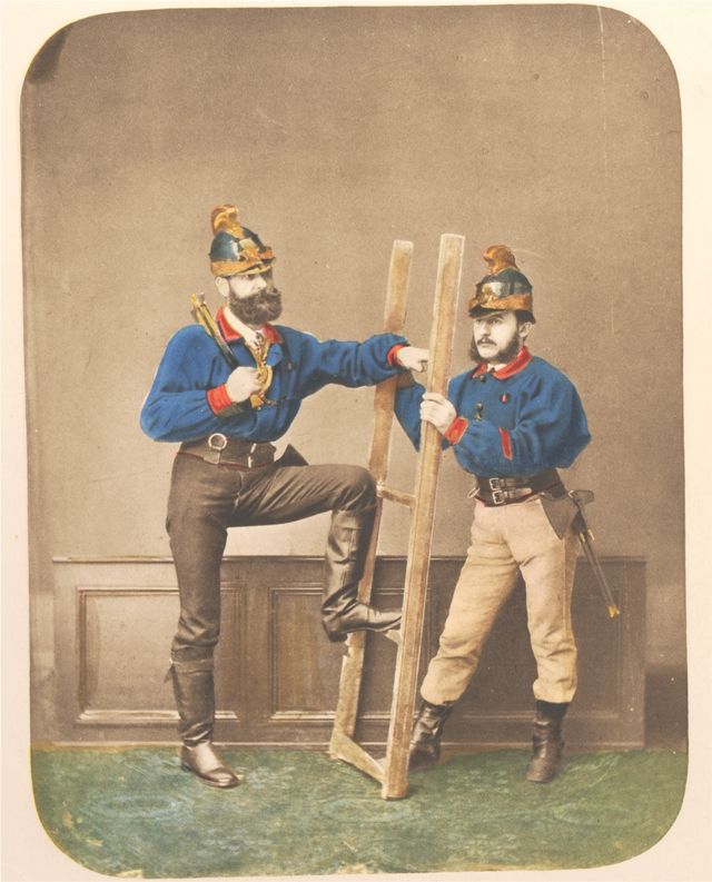 Pompiers en studio époque Second Empire