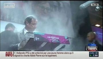 François Hollande enfariné