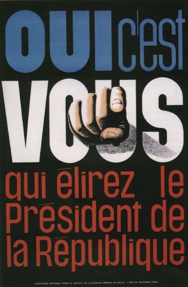 Affiche annonçant le référendum de 1962 sur l'élection au suffrage universel du président de la République