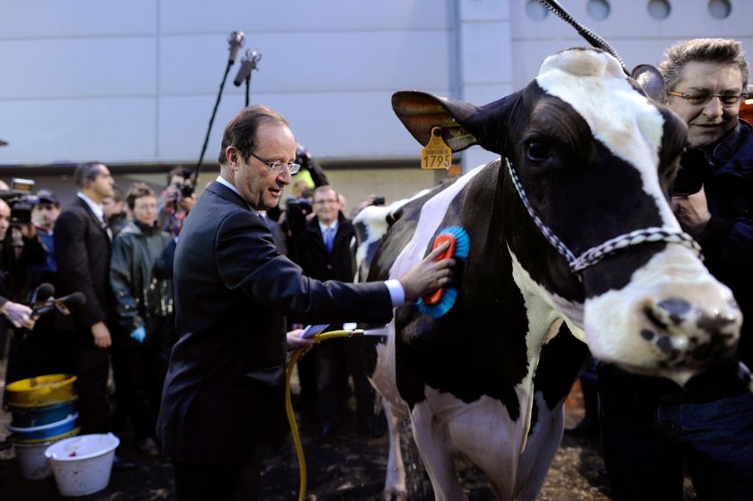 François Hollande au Salon de l'Agriculture le 28 février 2012