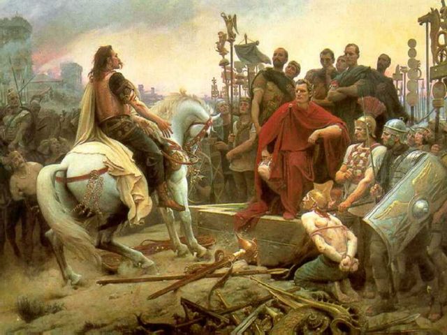 Vercingetorix jette ses armes aux pieds de Jules César - Lionel-Noël Royer - 1899