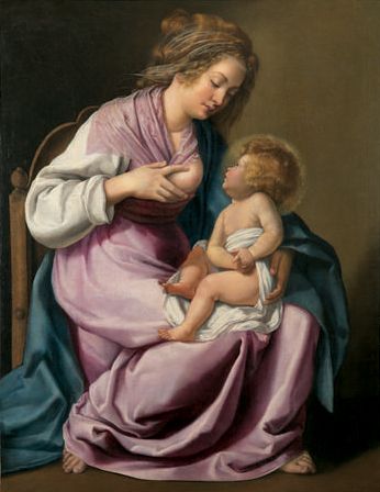 Artemisia Gentileschi : Vierge allaitant