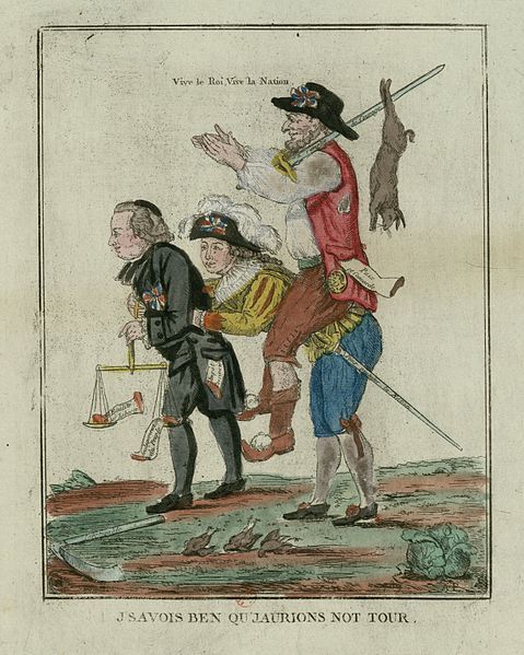 Caricature révolutionnaire. « J'savois ben qu'j'aurions not tour ! »