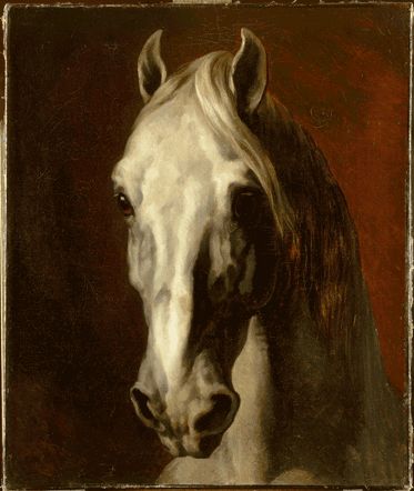 Tête de cheval blanc avant 1816-1817, Théodore Gericault