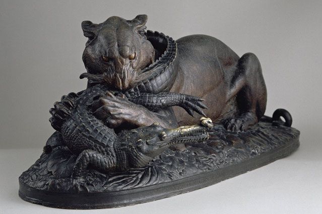 Tigre dévorant un gavial 1831, Antoine Louis Barye