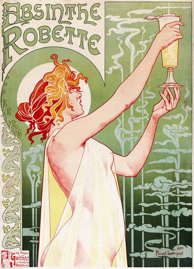 Affiche pour l'absinthe Robette par Henri Privat-Livemont en 1896