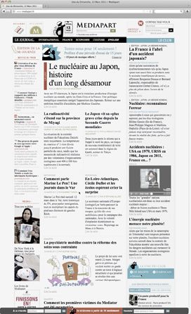 Page d’accueil du site Mediapart