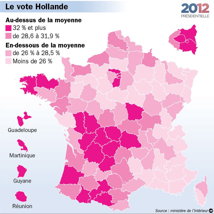 Resultats presidentielle 2012 par departement