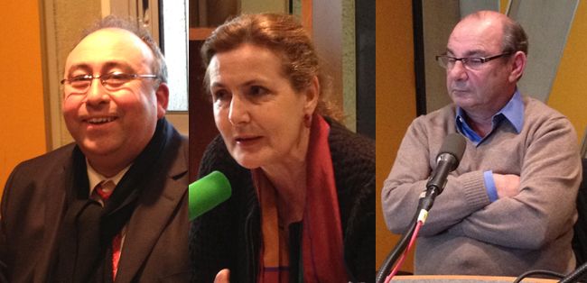 De gauche à droite : Emmanuel Lechypre, Isabelle Veyrat-Masson et Paul Nahon