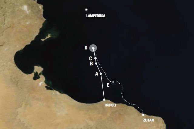Le parcours de l'embarcation