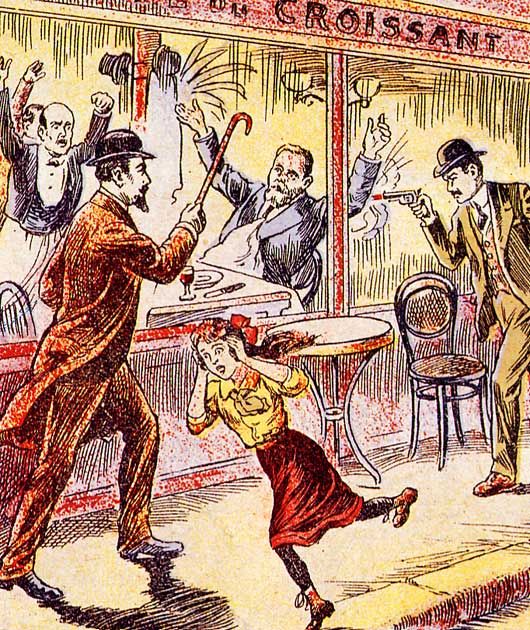 L’assassinat de Jaurès - illustration d'époque