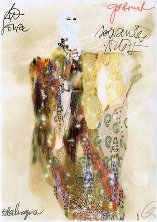 Maquette d’après Christian Lacroix pour le costume d’une Servante