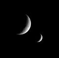 Téthys et Encélade photographiés par Cassini
