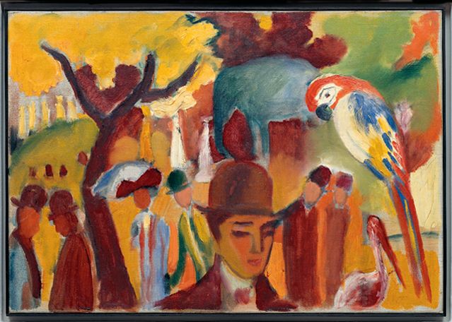 August Macke (1887 - 1914), Kleiner Zoologischer Garten in Braun und Gelb (Petit Jardin Zoologique en Brun et Jaune), 1912