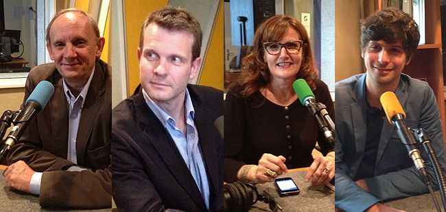 De gche à dte : Jean-Marie Ponthaut, Eric Pelletier, Isabelle Veyrat-Masson et Vincent Glad