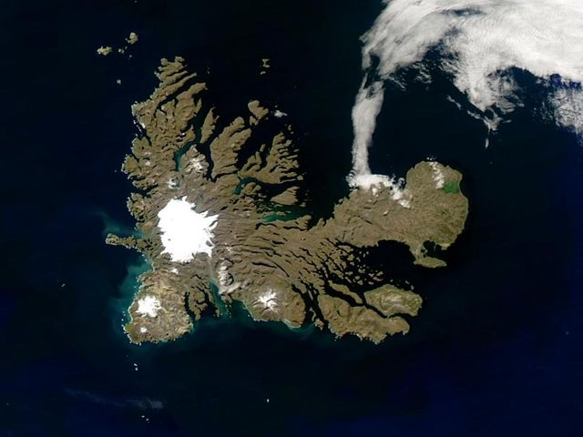 Les îles Kerguelen vues depuis l'espace