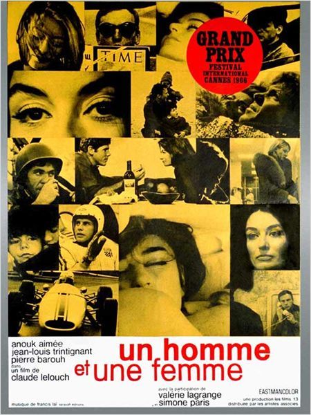 Affiche d' " Un homme et une femme" de Claude Lelouch