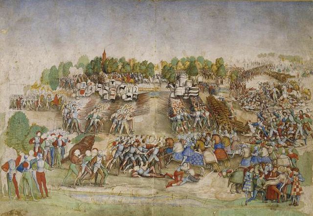 La bataille de Marignan (miniature sur parchemin)