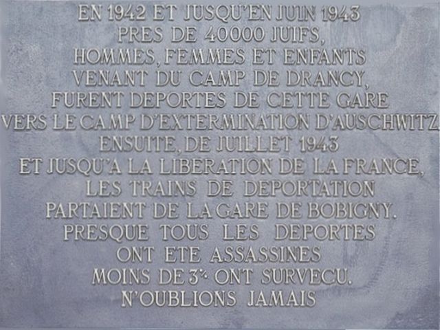 Plaque commémorative de la shoah