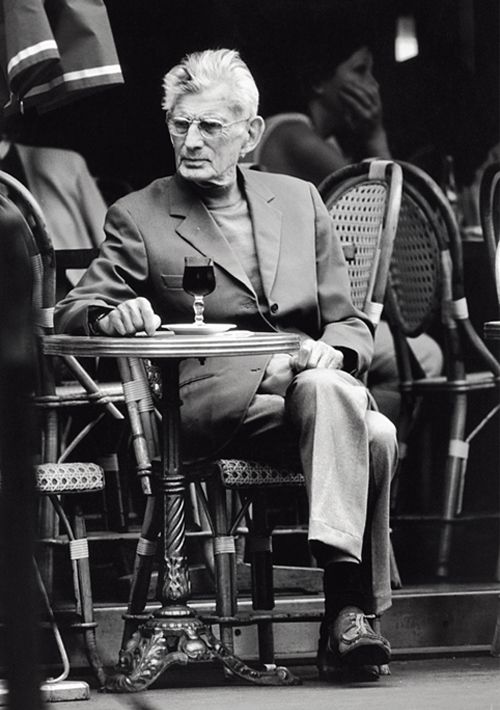 Samuel Beckett, pause café sur une terrasse de la Place Denfert - Rochereau