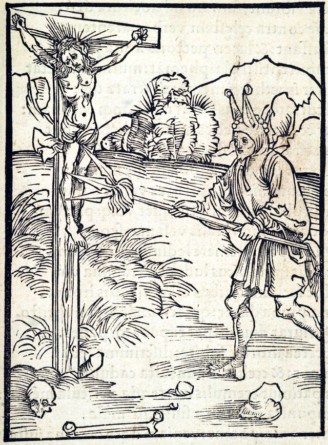 Le blasphème - Illustration du livre "La Nef des fous" de Sébastien Brant - 1494