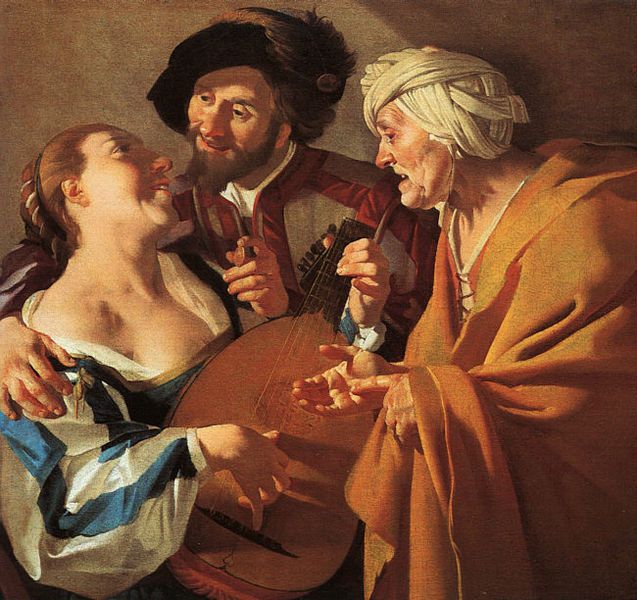 Prostitution : L'entremetteuse, Dirck van Baburen, 1622.