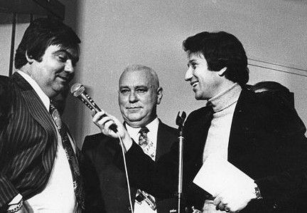 Tirage au sort de la Coupe de France 1978-1979 (Louis Nicollin, François Jouvenet, Michel Drucker et Anne-Marie Pey)