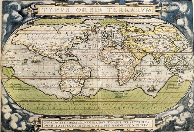 Atlas "Typus Orbis Terrarum" par Abraham Ortelius en 1570