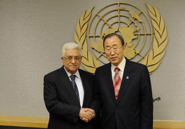 Mahmoud Abbas et Ban Ki-Moon, le 28 novembre 2012