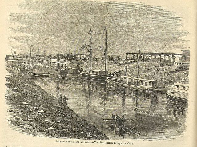 Le canal de Suez entre Kantara et El-Fedan, 19e siècle