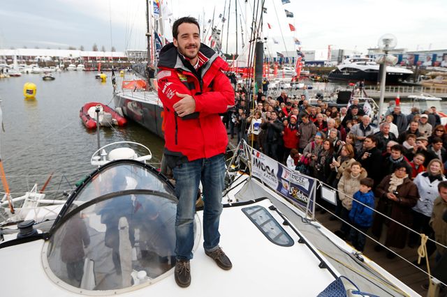 Louis Burton au départ du Vendée Globe