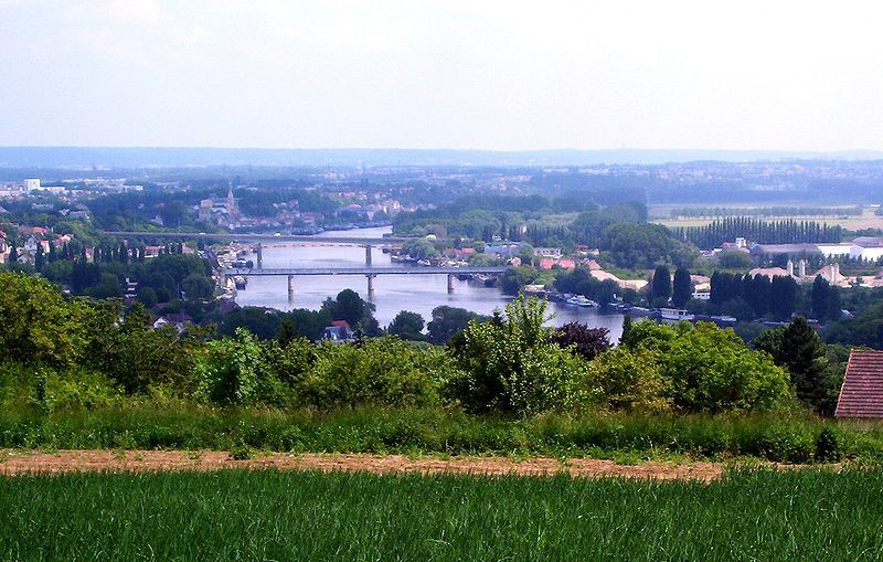 Vue sur la Seine de Chanteloup-les-vignes, à la limite d'Andrésy