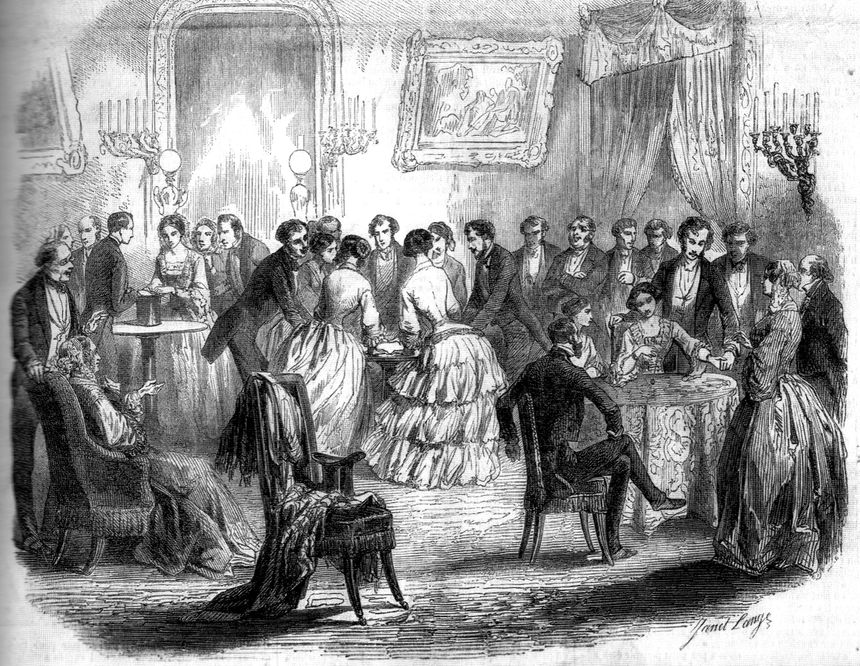 Salon parisien avec table tournante - Journal l'Illustration en 1853