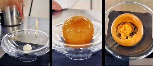 Café frappé (sphere givrée à l'azote liquide)