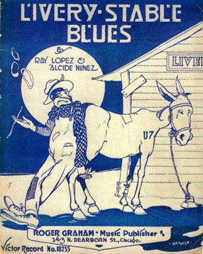 Partition de "Livery Stable Blues" d'Alcide Nunez et Ray Lopez, l'un des deux morceaux du premier disque de jazz - 1917
