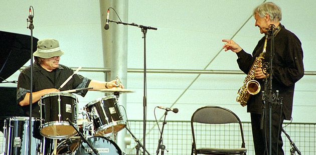 Bernard Lubat et Michel Portal sur scène